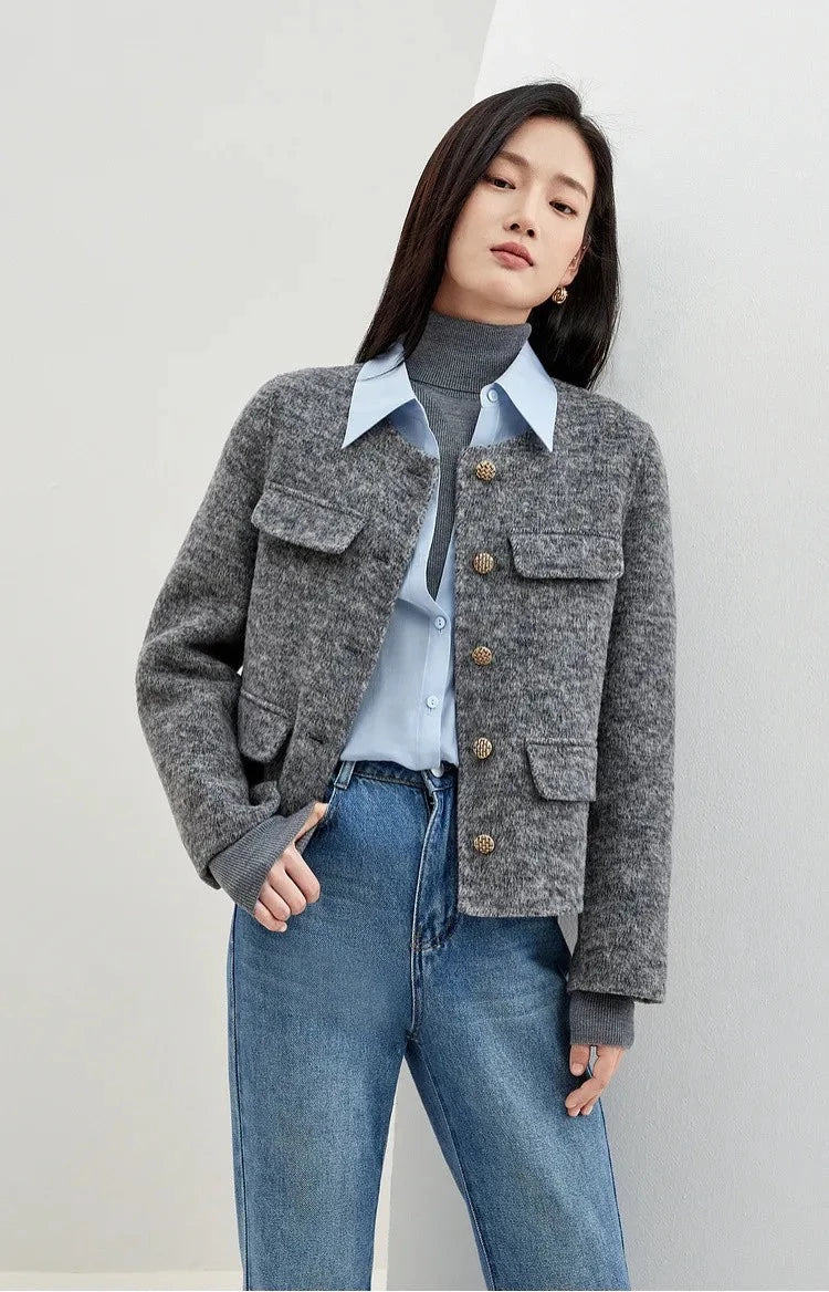 “Lady” Women’s Double Faced Wool Cropped Jacket