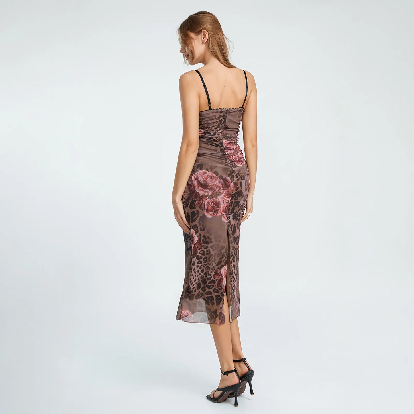 “When In Italy” Women’s Vintage Spaghetti Strap Flower Print Sling Dress