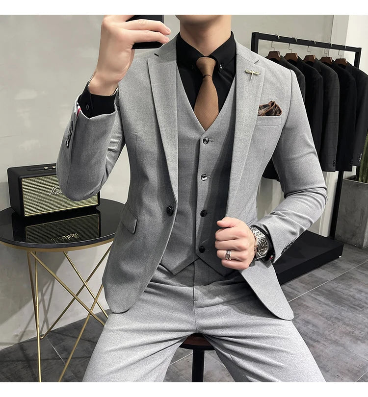 “Charon” Men’s Slim Fit 3 Piece Business Suit