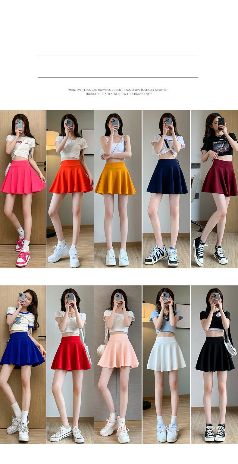 “Delicate” Women's Elastic Korean Style High Waist Mini Skirt