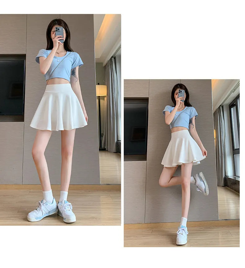 “Delicate” Women's Elastic Korean Style High Waist Mini Skirt
