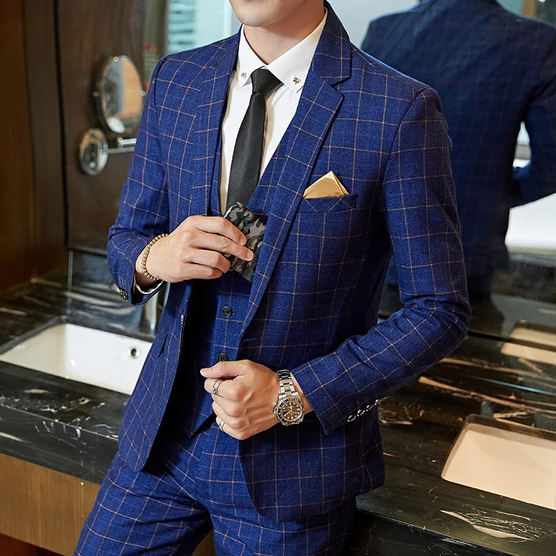 "Wellington" Men's Classic 3 Piece Business Suit