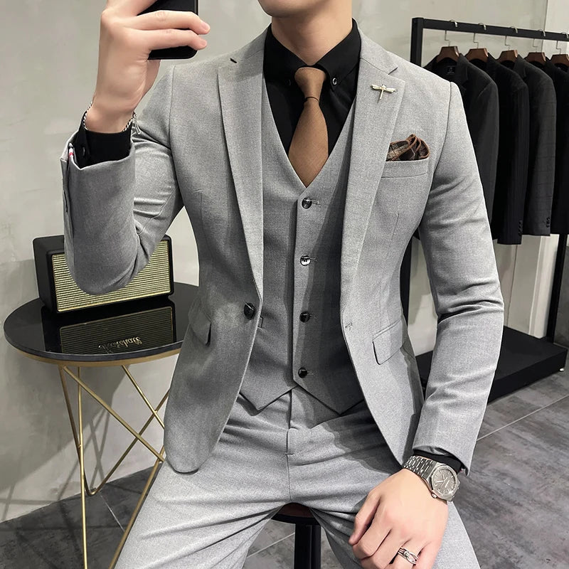 “Charon” Men’s Slim Fit 3 Piece Business Suit