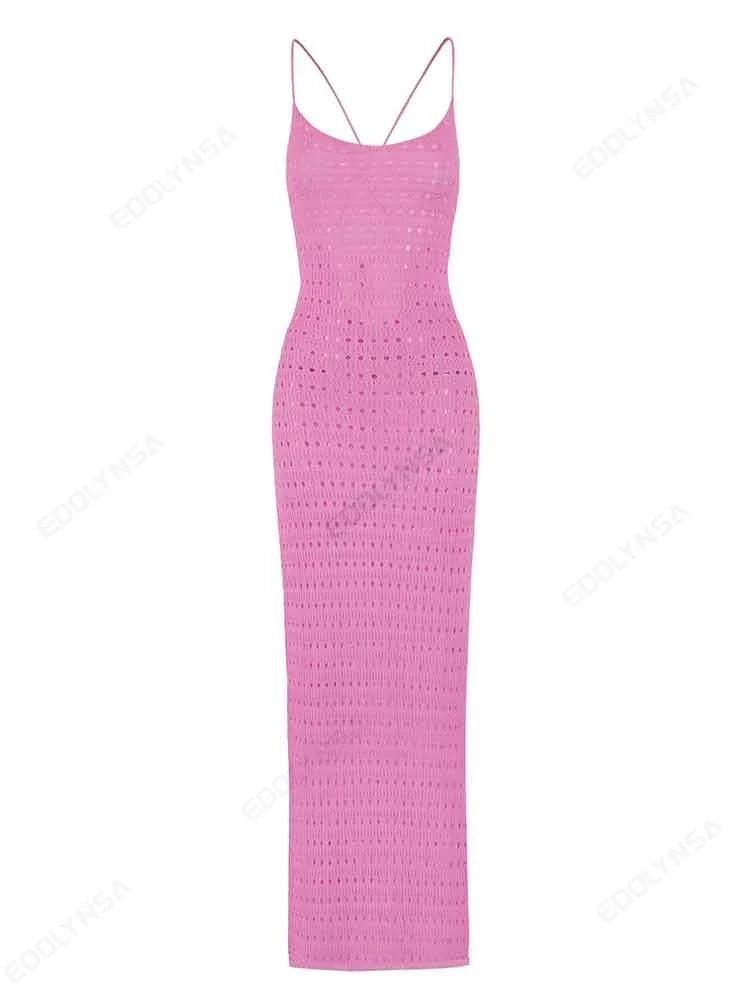 "June" Knitted Backless Bodycon Maxi Dress