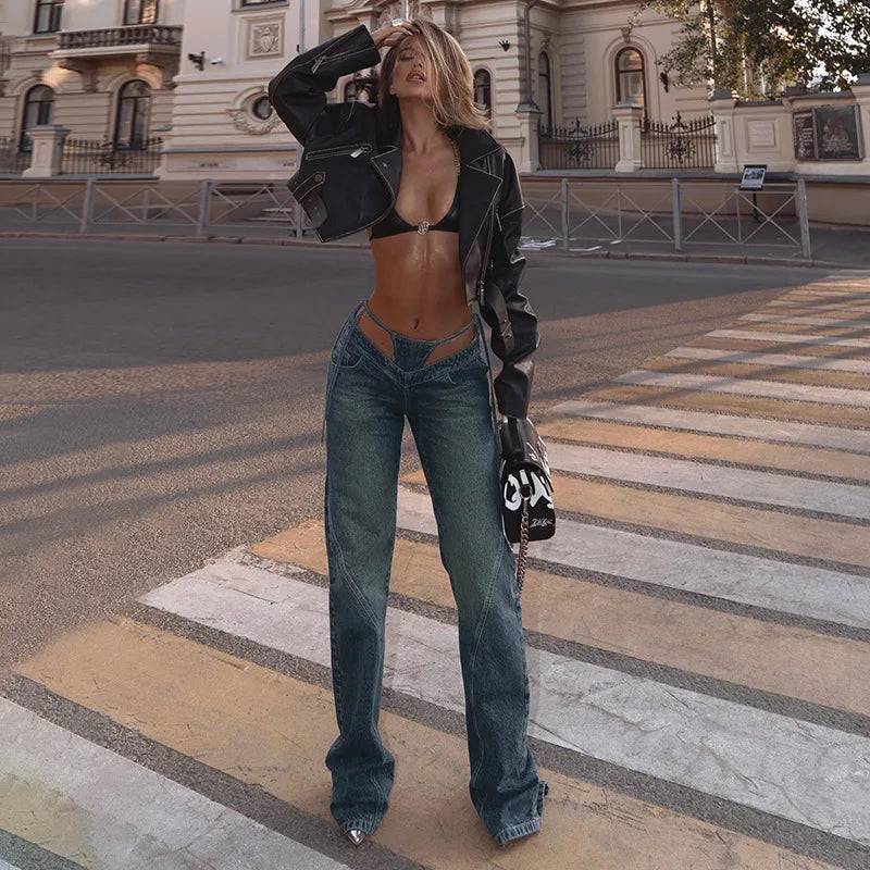"Attention" Women's Baggy High Waist Denim Jeans
