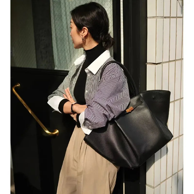 "Chlorella" Women's Designer Leather Tote Bag