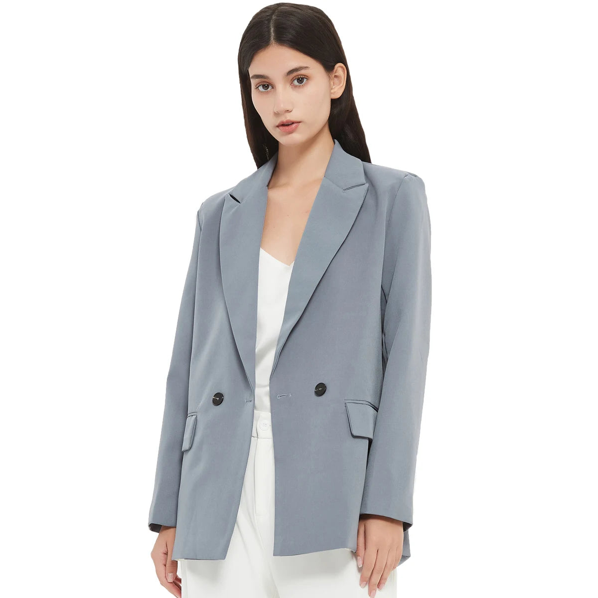 “I’m So Sly” Women’s Solid Double-Breasted Blazer