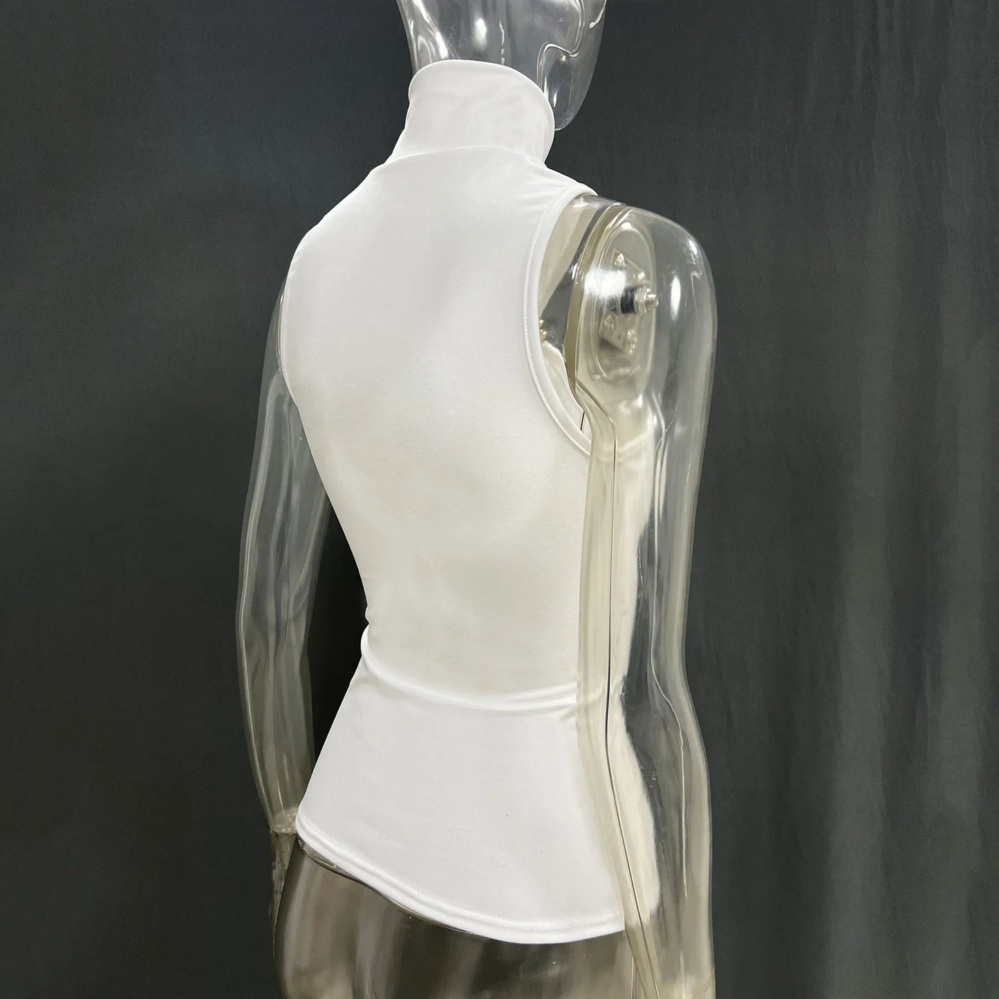 "Mrs. Banks" Women's Elegant Sleeveless Turtleneck Top