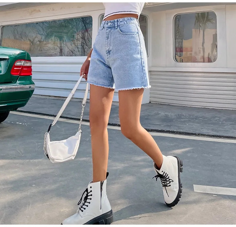 “Mid 90s” Women’s Casual Chic High Waist Denim Jean Shorts