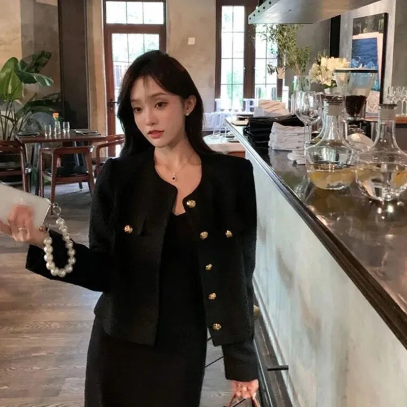 “Juliette” Women’s Elegant Button Up Tweed Jacket