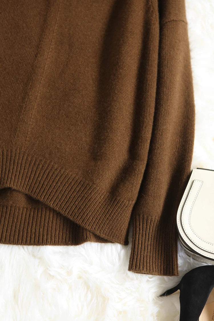 “Autumn” Women’s Paragraph Knitted Designer Cashmere Sweater
