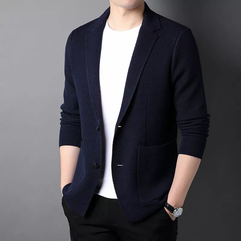 “Sophisticated”  Men’s Designer Knitted Slim Fit Cardigan