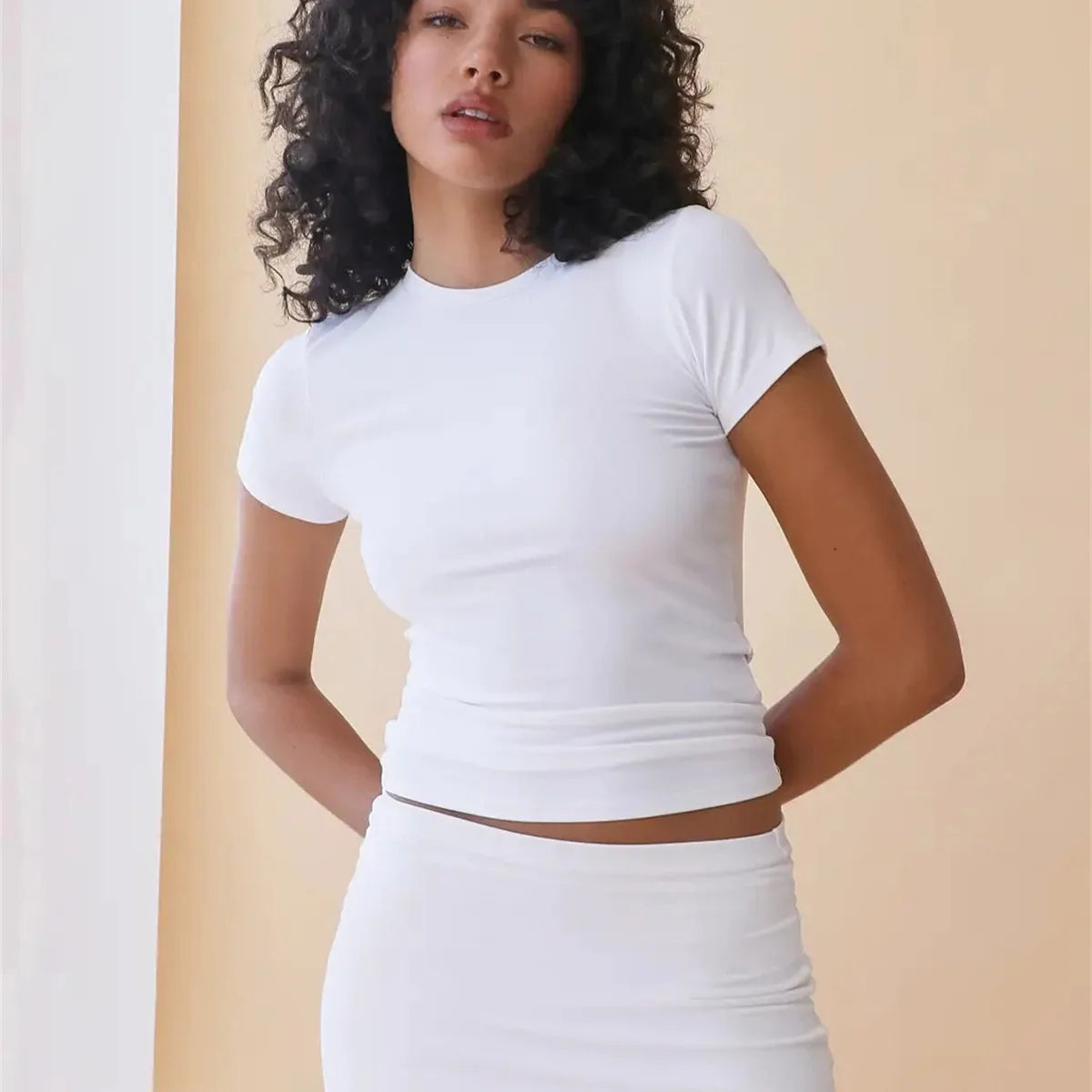 "Lé Tee" Women's Short Sleeve Casual Crop Top