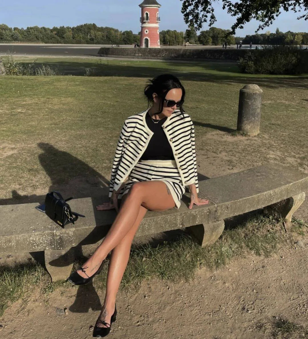 "Flossy" Women's Striped Knitted 2 Piece Outfit Set