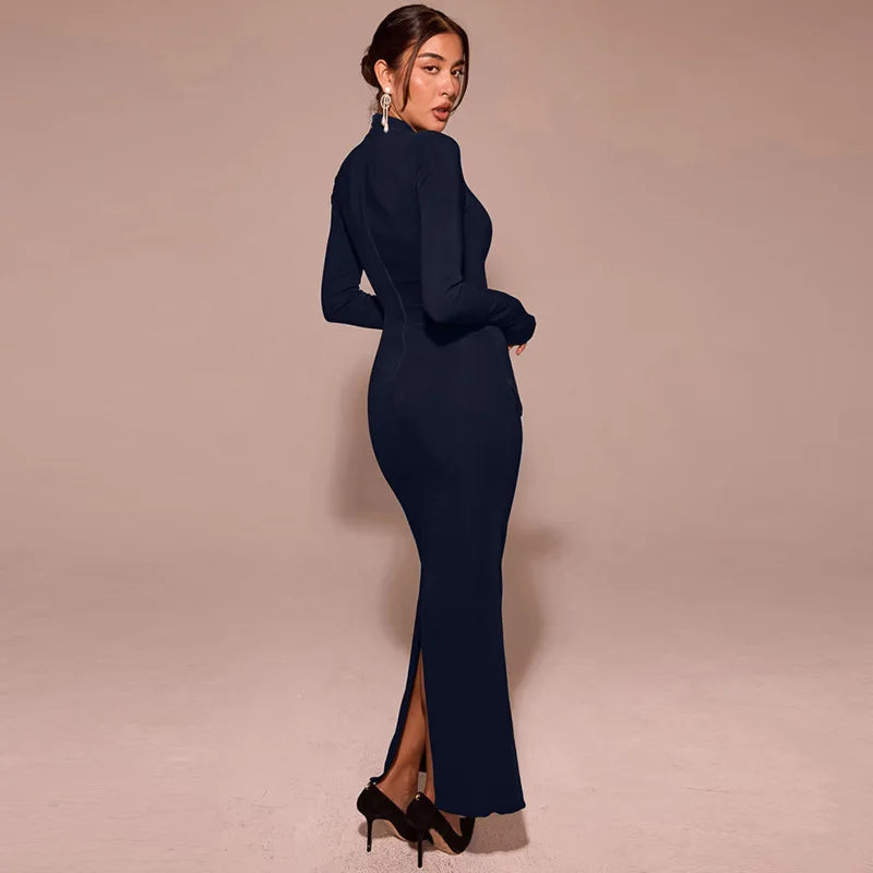 "Willow" Turtleneck Long Sleeve Maxi Dress