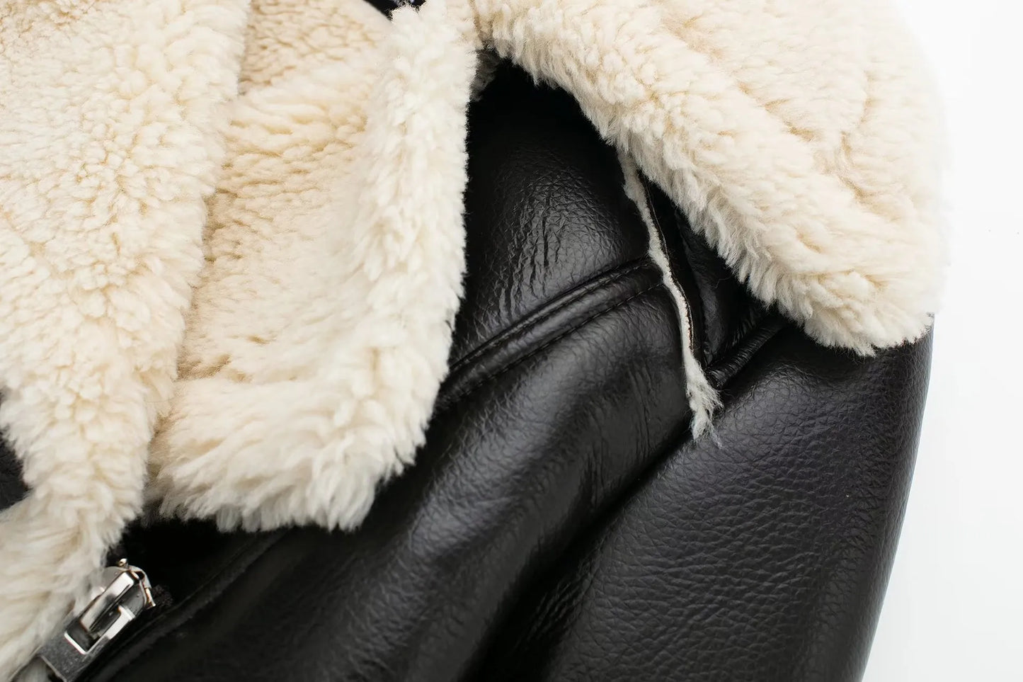 “Try Again” Women’s Vintage High Street Style Lambswool Winter Coat