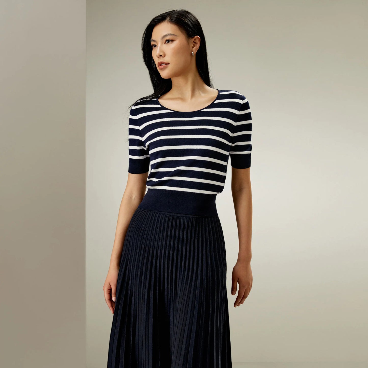 "England" Women's Silk Striped Knitted Crop Top