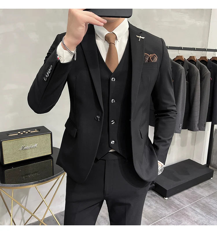 “Charon” Men’s Slim Fit 3 Piece Business Suit