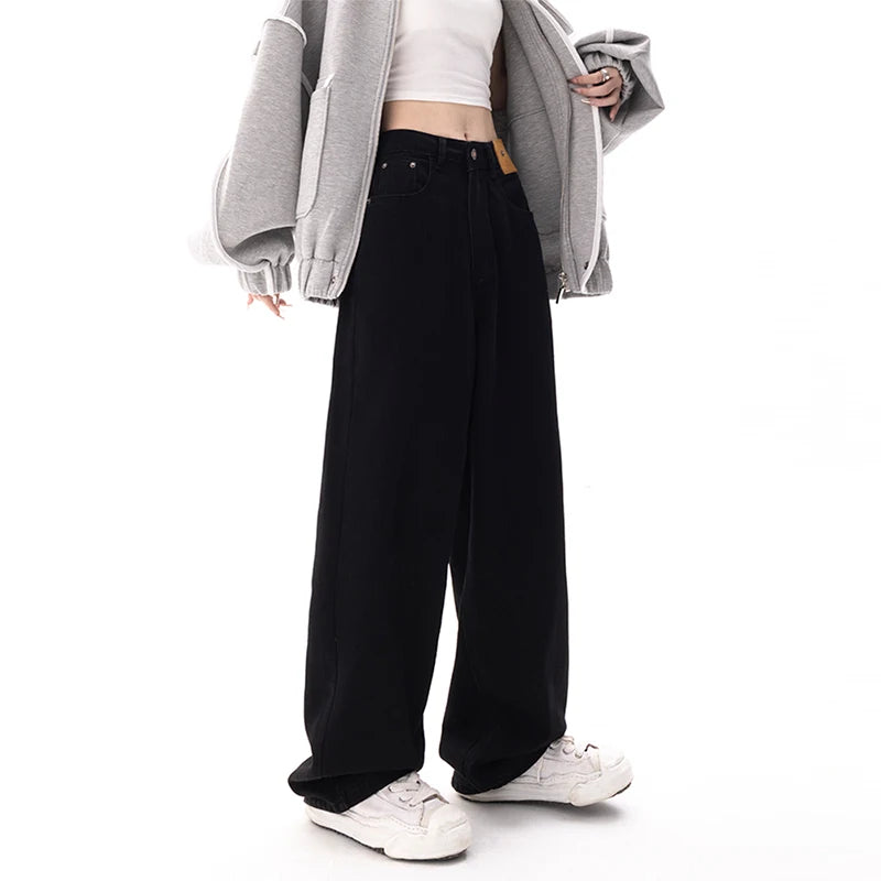 “The Z” Women’s Baggy Y2K Style High Waist Wide Leg Denim Pants