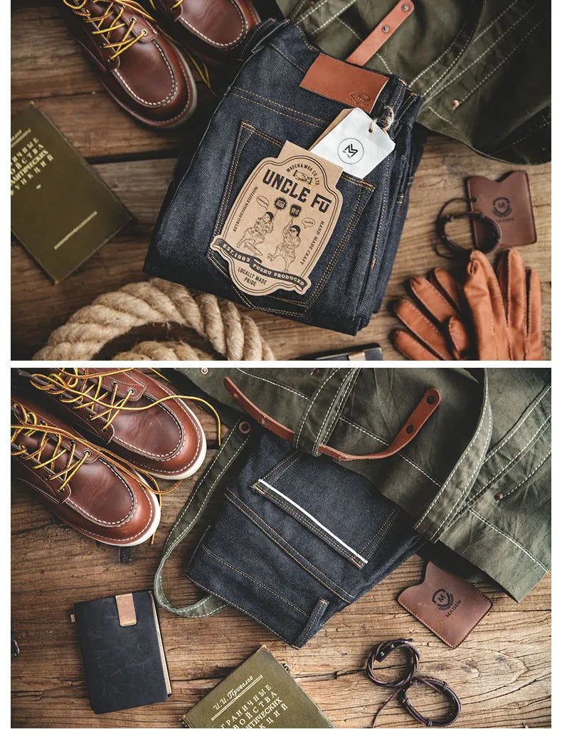 “Rustic” Men’s Recyclable Raw Woven Straight Oversized Denim Work Jeans