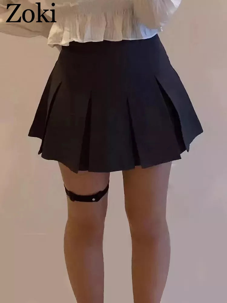 “Bring It On” Women’s Vintage Pleated High Waist Mini Skirt