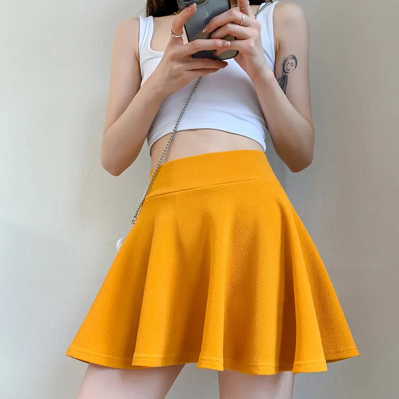 “Delicate” Women's Elastic Korean Style High Waist Mini Skirt