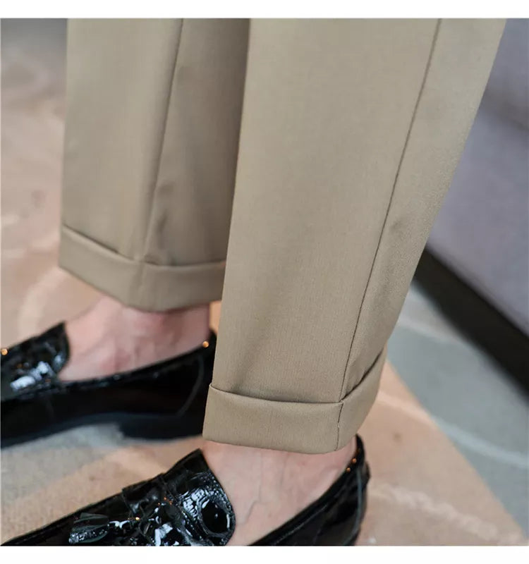 “Word Of Mouth” Men’s High Waist Designer Slim Fit Business Casual Dress Pants