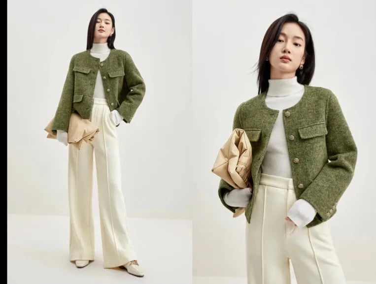 “Lady” Women’s Double Faced Wool Cropped Jacket