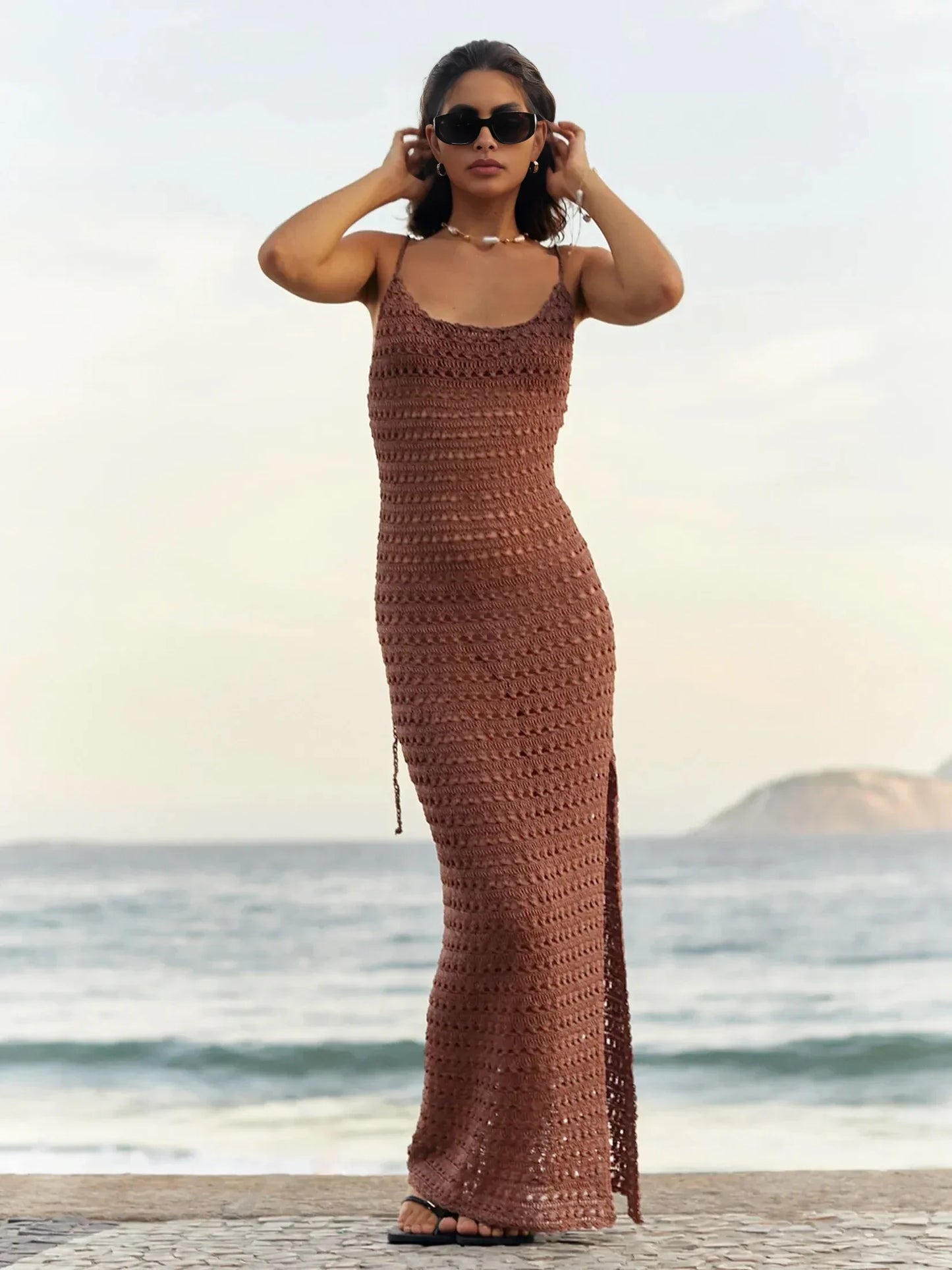 "June" Knitted Backless Bodycon Maxi Dress