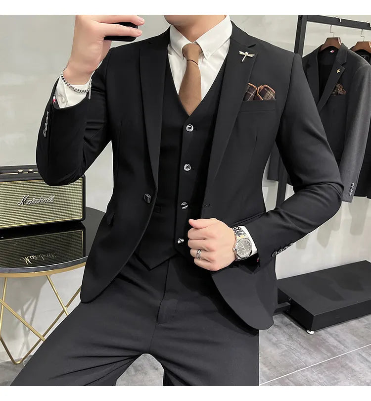 “Charon” Men’s Slim Fit 3 Piece Business Suit