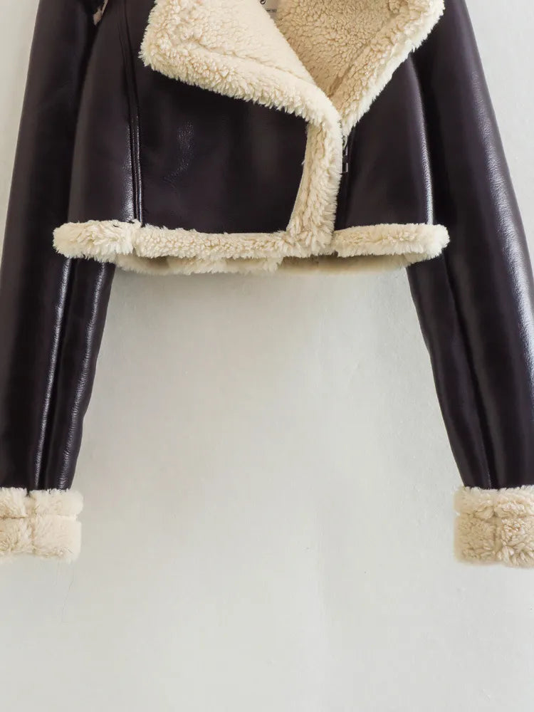 “Try Again” Women’s Vintage High Street Style Lambswool Winter Coat