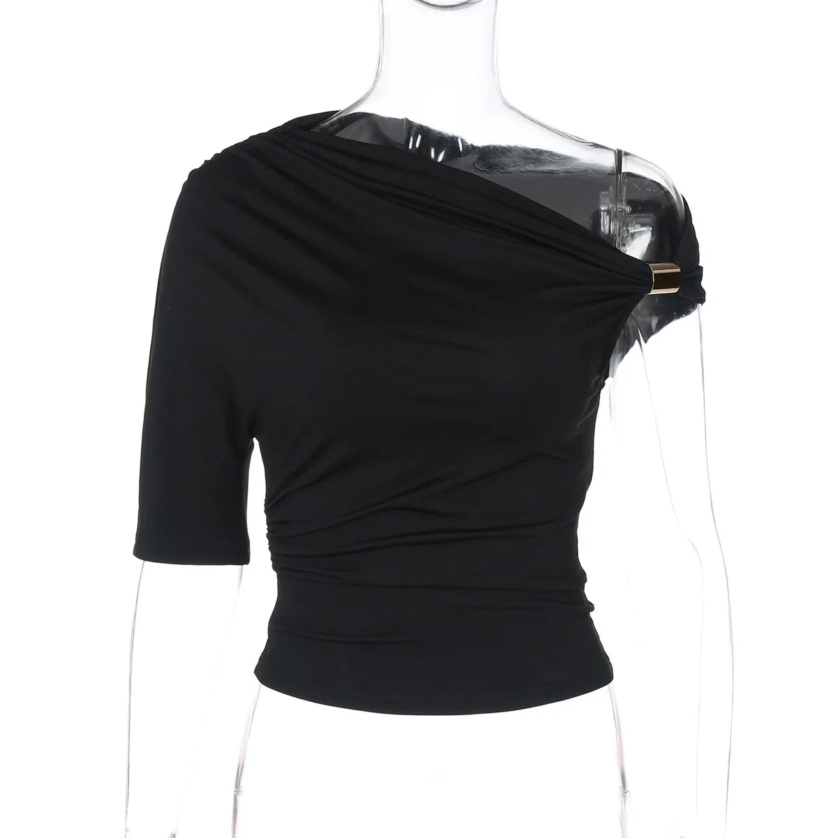 "Crazy In Love" Women's Backless Asymmetrical One Shoulder Crop Top