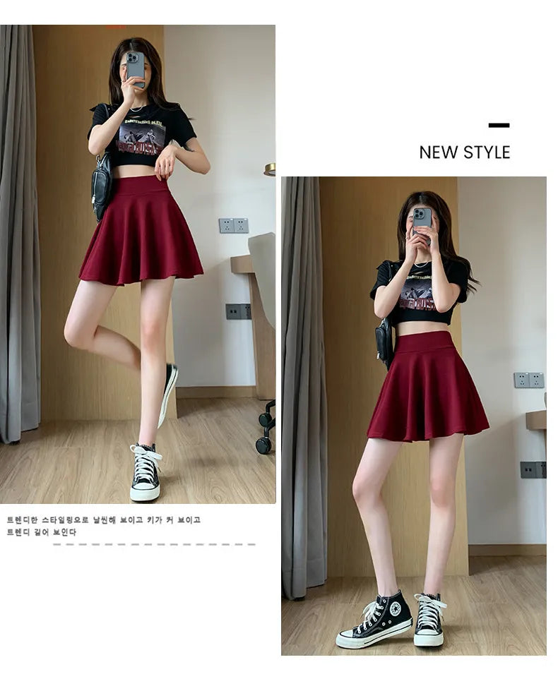 “Delicate” Women's Elastic Korean Style High Waist Mini Skirt