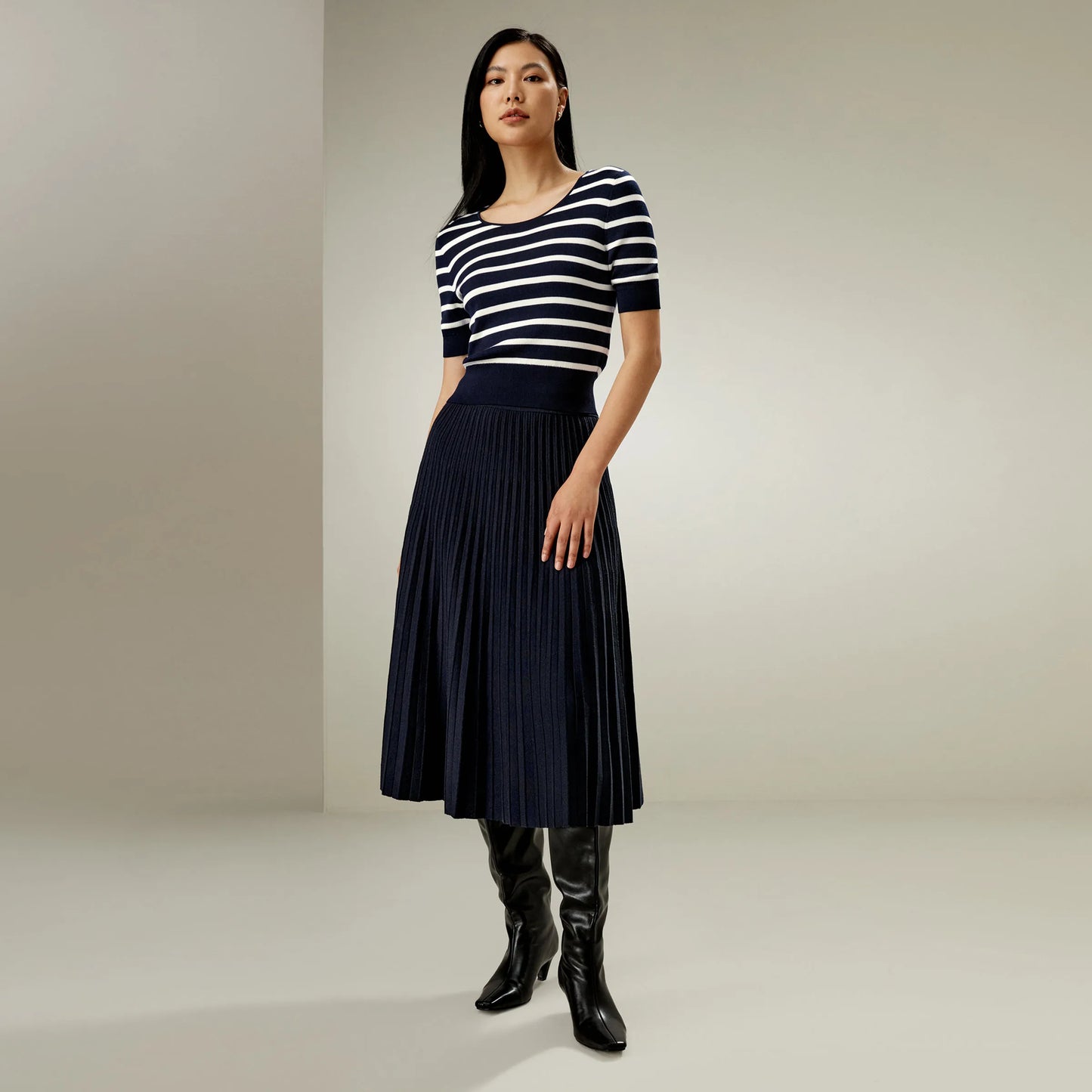 "England" Women's Silk Striped Knitted Crop Top