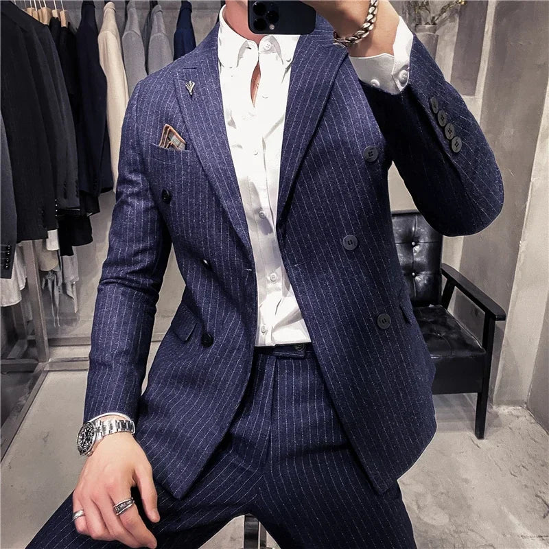 "Callan" Men's Plaid Business Suit
