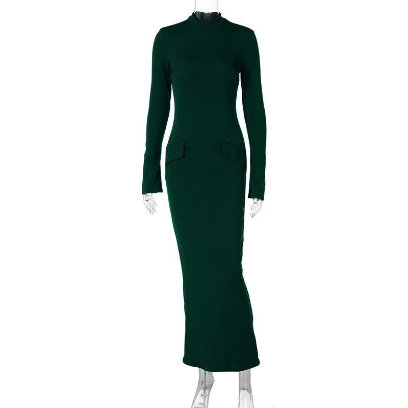 "Willow" Turtleneck Long Sleeve Maxi Dress