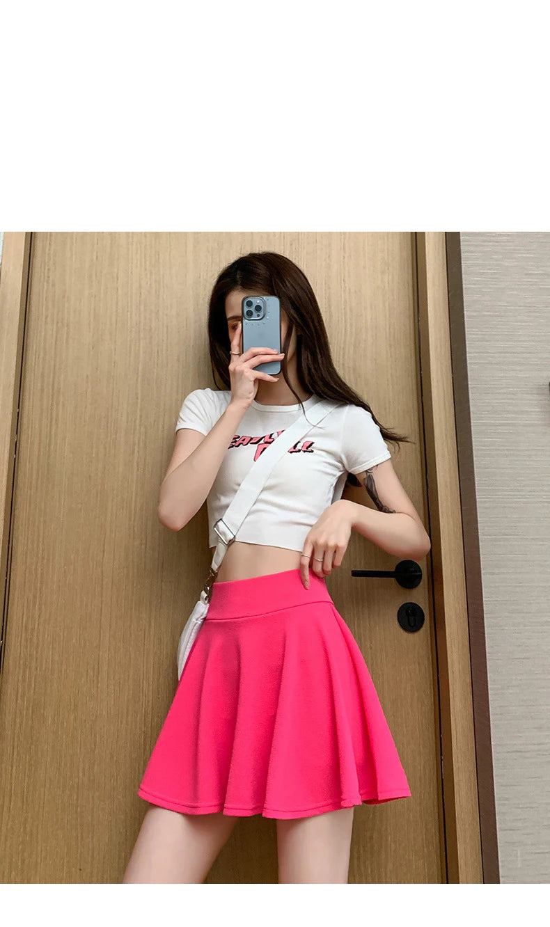 “Delicate” Women's Elastic Korean Style High Waist Mini Skirt