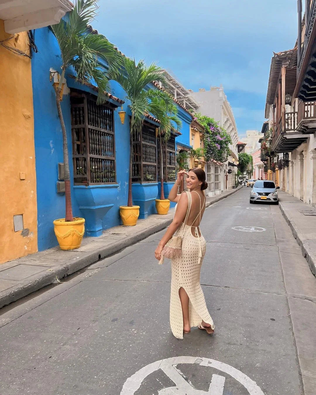 "June" Knitted Backless Bodycon Maxi Dress