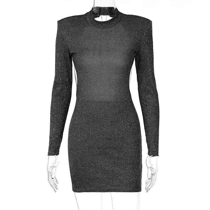 “Show biz” Sexy Backless Glitter Party Dress