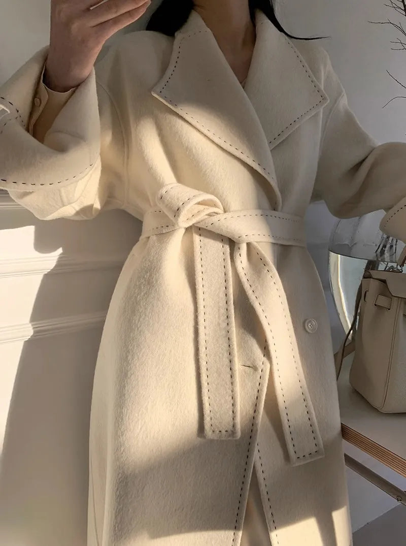 “Grandeur” Women’s Double-Sided Designer Oversized Cashmere Coat