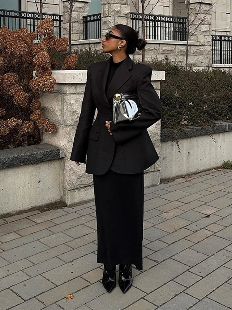 "Delevigne" Women's Single Breasted Cinched Waist Designer Suit Jacket