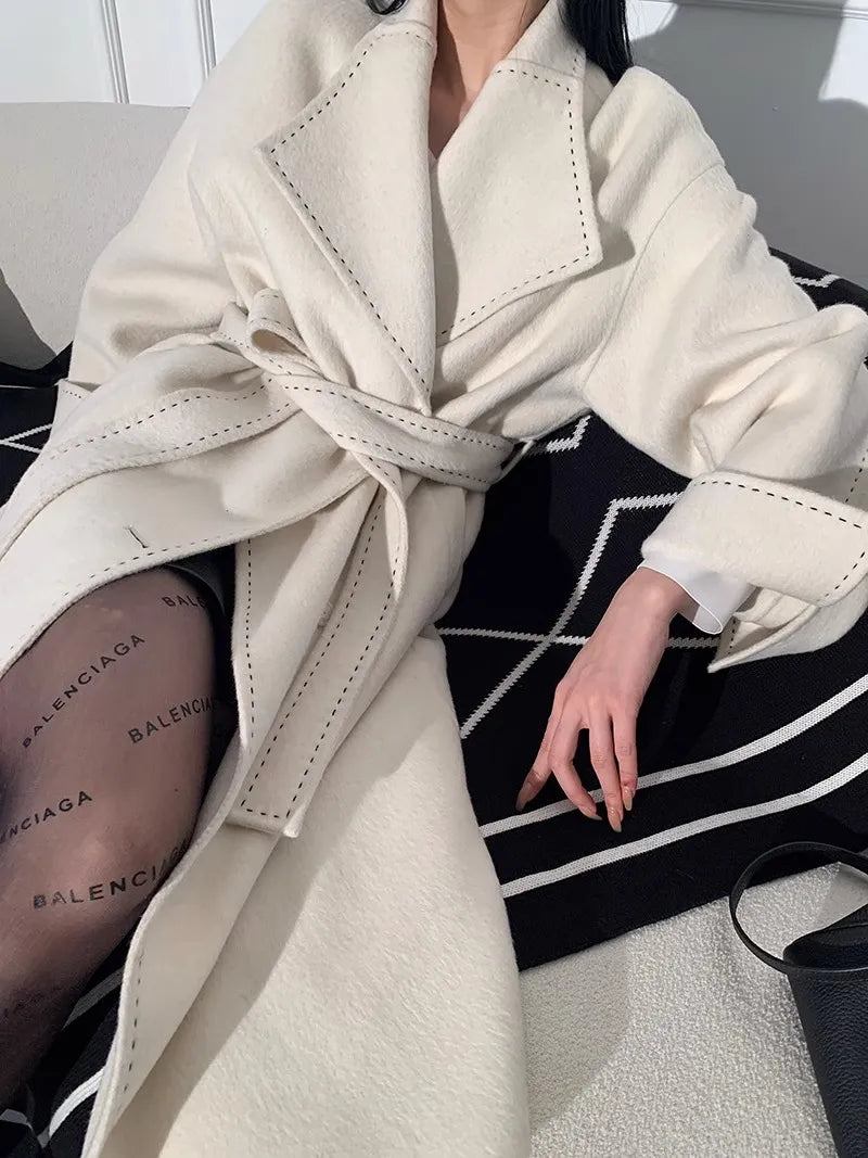 “Grandeur” Women’s Double-Sided Designer Oversized Cashmere Coat