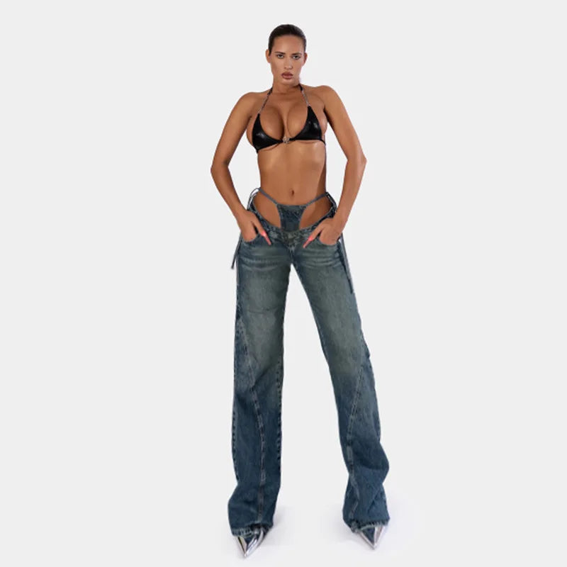 "Attention" Women's Baggy High Waist Denim Jeans