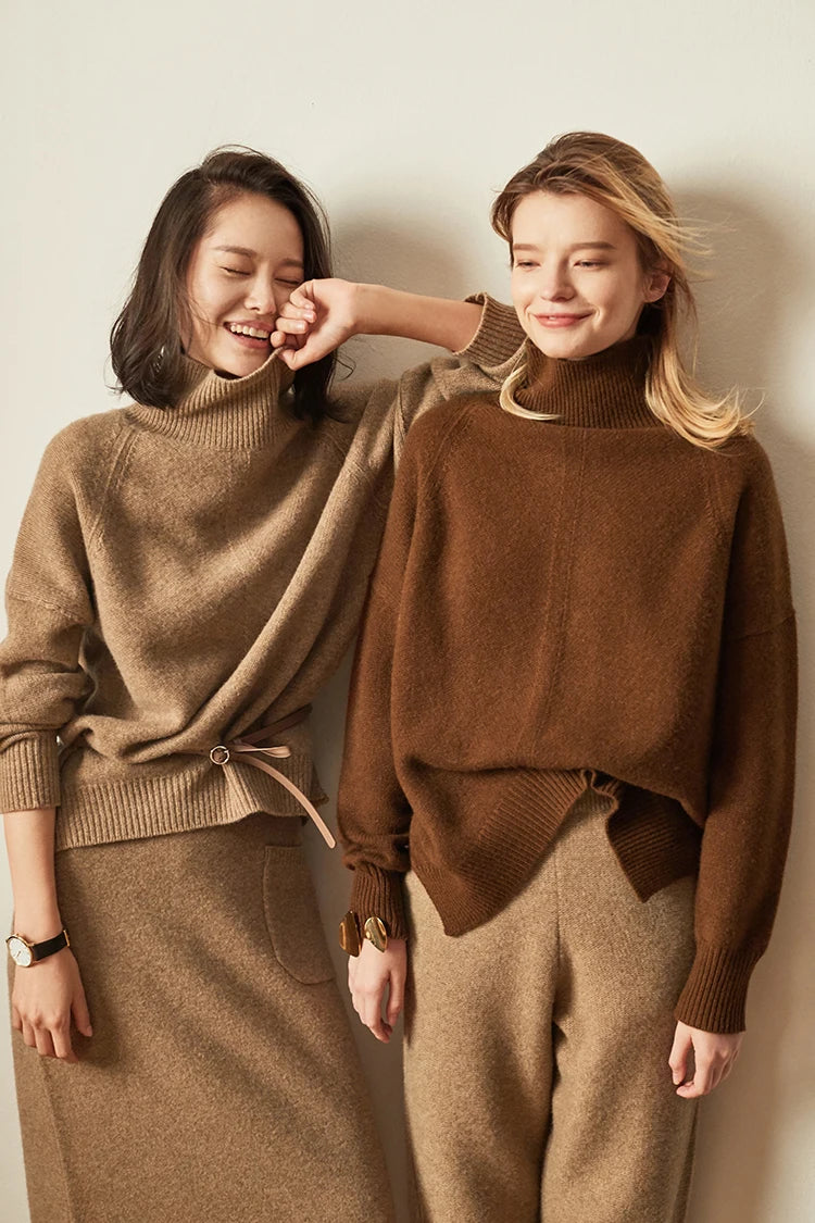 “Autumn” Women’s Paragraph Knitted Designer Cashmere Sweater