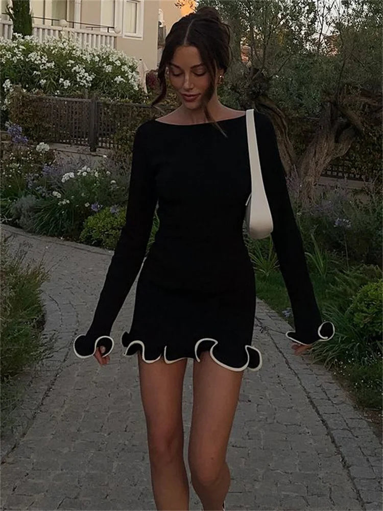 "Decadent" Elegant Knitted Mini Dress