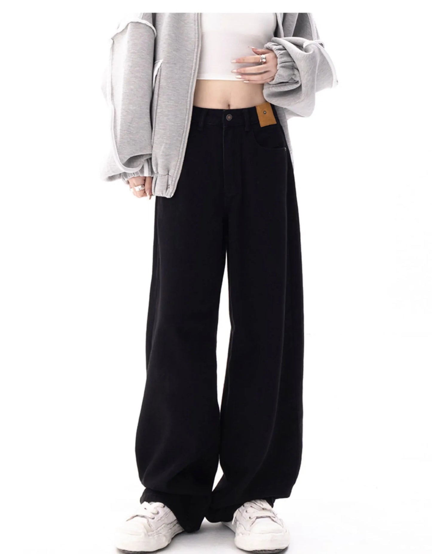 “The Z” Women’s Baggy Y2K Style High Waist Wide Leg Denim Pants