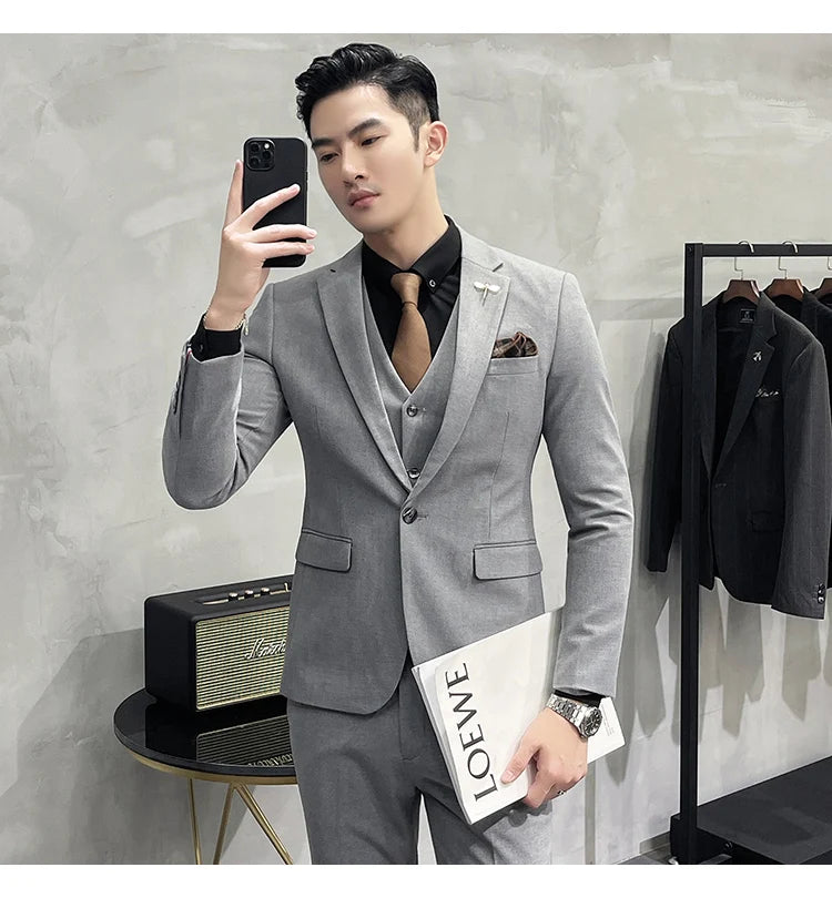 “Charon” Men’s Slim Fit 3 Piece Business Suit
