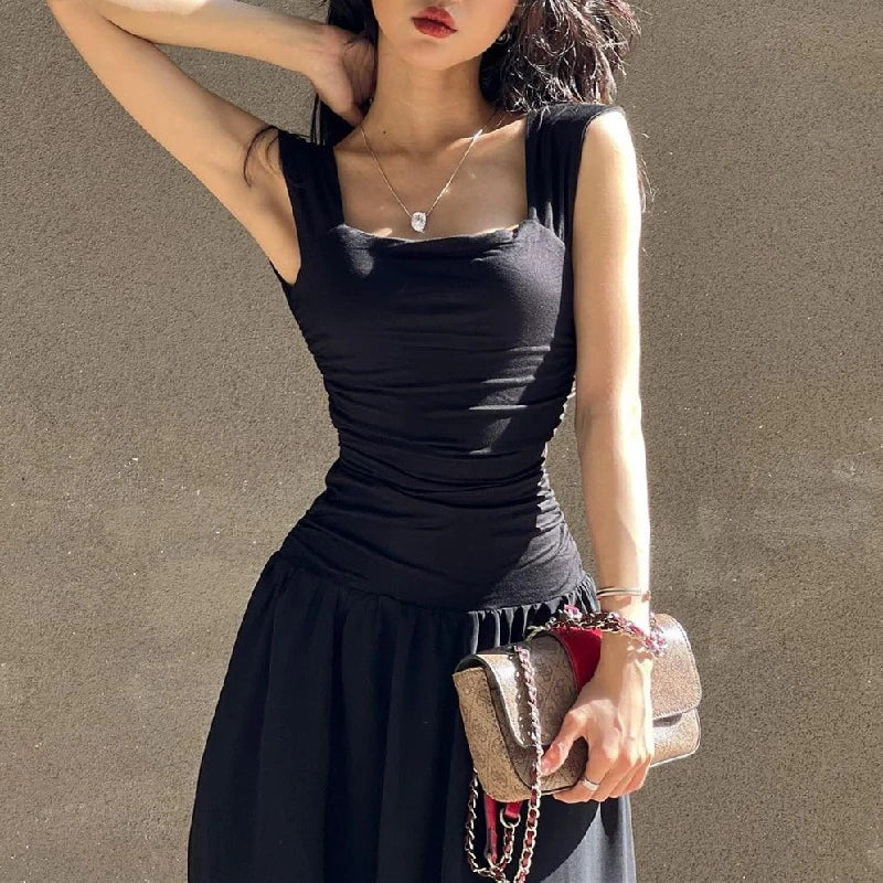 "Coastals" Ruched Bodycon High Waist Maxi Dress