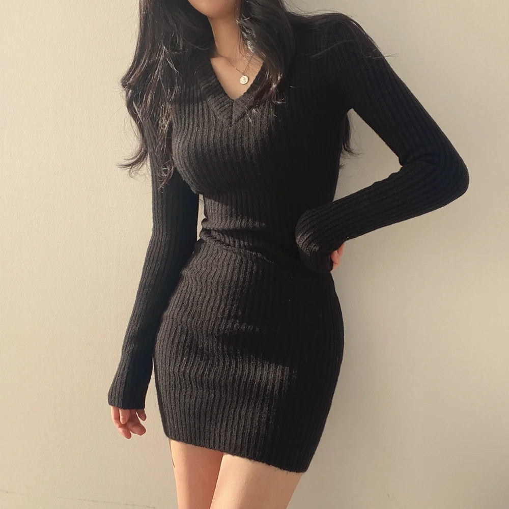 “Not So Innocent” Women’s Long Sleeve Knitted  Sweater Dress
