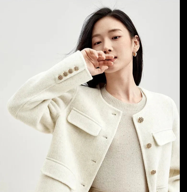 “Lady” Women’s Double Faced Wool Cropped Jacket